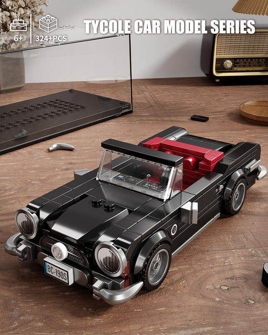 Super Fast Construction Set Racing Car Model Car with Display Case, Building Blocks Construction Toy for Children and Car Fans, Sports Car Model Gift for Boys 6 Years and Adults (324 Pieces)