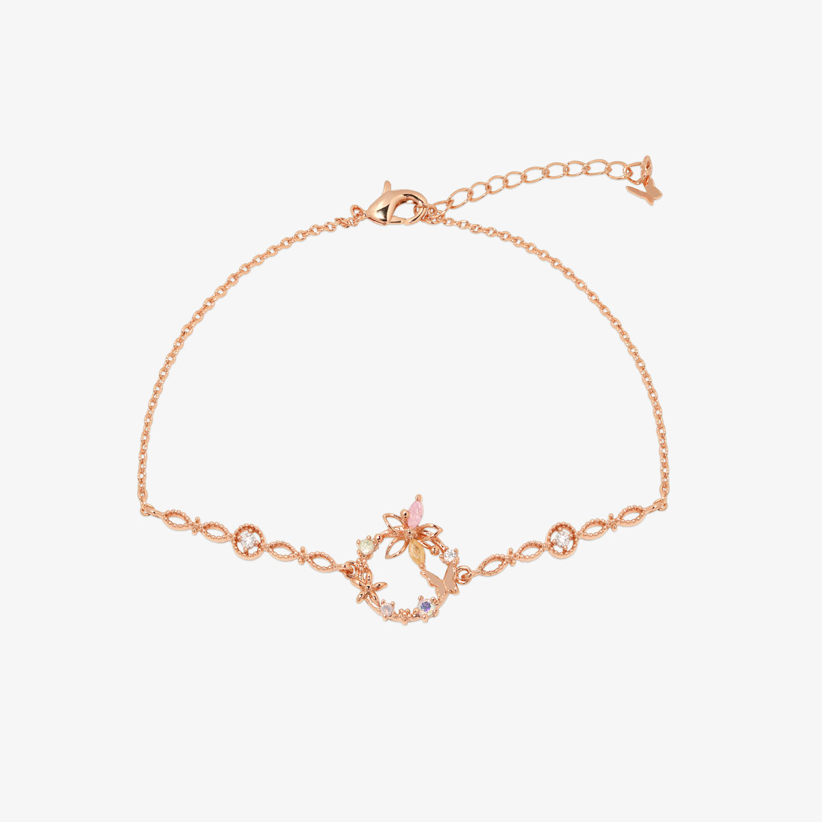 Butterfly flower cubic bracelet-5