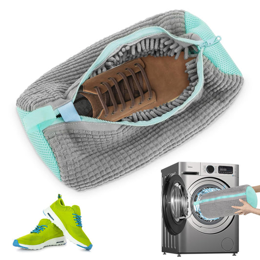 ZTBFHLZQ Washing Bag Laundry Bag Shoes, Shoe Bag Washing Machine, Shoe Wash Bag with Brushes, Sneaker Laundry Bag, Shoe Wash Bag, Laundry Shoe Bag for Trainers, Increased Friction Inside (Yellow, 1