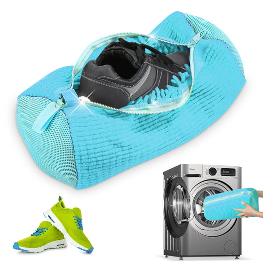 ZTBFHLZQ Washing Bag Laundry Bag Shoes, Shoe Bag Washing Machine, Shoe Wash Bag with Brushes, Sneaker Laundry Bag, Shoe Wash Bag, Laundry Shoe Bag for Trainers, Increased Friction Inside (Yellow, 1