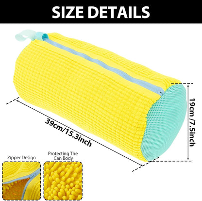 2 x Shoes Wash Bags, 39 x 19 cm, Shoes for Washing Machine, Reusable Shoe Wash Bag, Washing Machine with Brushes and Zip, Shoe Wash Bag, Padded for Travel Apartment (2 Pieces, Yellow)