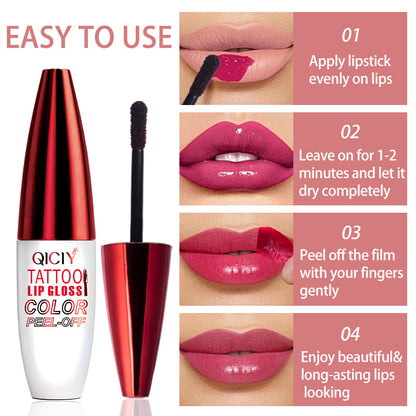 4-color tear off lip gloss is easy to color, moisturizes and lasts for a long time without sticking to the cup tear off lip gloss