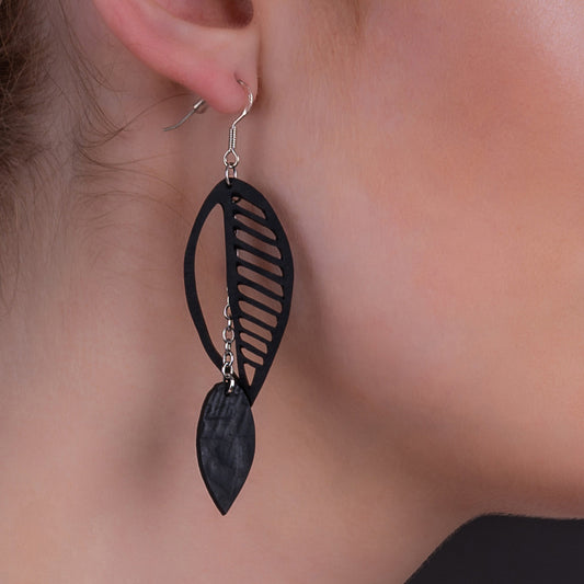 Sweet Cherry Double Leaf Earrings-0