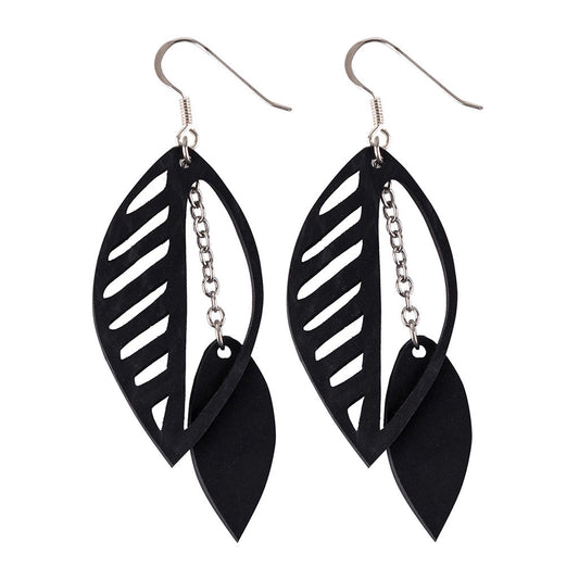 Sweet Cherry Double Leaf Earrings-1