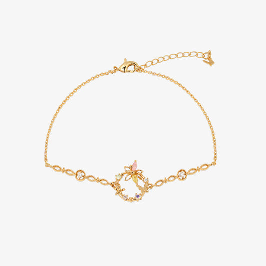 Butterfly flower cubic bracelet-0